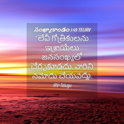 Picture 04 - సంఖ్యాకాండం 1:49 TELIRV - “లేవీ గోత్రికులను - Bible Verse Picture