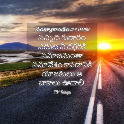 Picture 04 - సంఖ్యాకాండం 10:3 TELIRV - సన్నిధి గుడారం - Bible Verse Picture