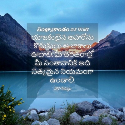 Picture 04 - సంఖ్యాకాండం 10:8 TELIRV - యాజకులైన అహరోను - Bible Verse Picture