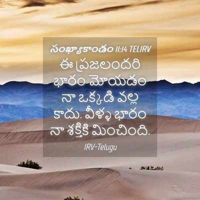 Picture 04 - సంఖ్యాకాండం 11:14 TELIRV - ఈ ప్రజలందరి భారం - Bible Verse Picture