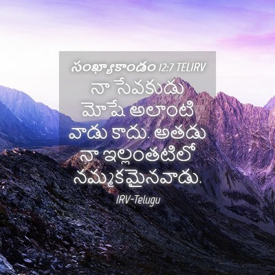 Picture 04 - సంఖ్యాకాండం 12:7 TELIRV - నా సేవకుడు మోషే - Bible Verse Picture