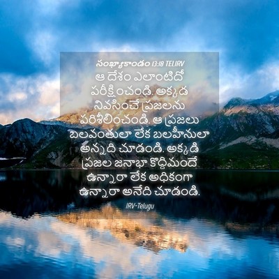 Picture 04 - సంఖ్యాకాండం 13:18 TELIRV - ఆ దేశం ఎలాంటిదో - Bible Verse Picture