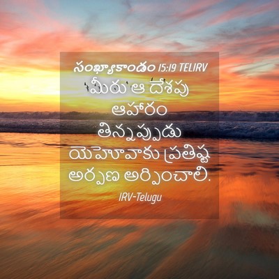 Picture 04 - సంఖ్యాకాండం 15:19 TELIRV - మీరు ఆ దేశపు ఆహారం - Bible Verse Picture