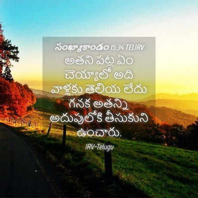 Picture 04 - సంఖ్యాకాండం 15:34 TELIRV - అతని పట్ల ఏం - Bible Verse Picture