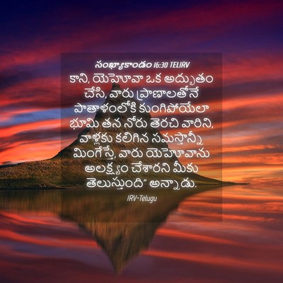 Picture 04 - సంఖ్యాకాండం 16:30 TELIRV - కాని, యెహోవా ఒక - Bible Verse Picture