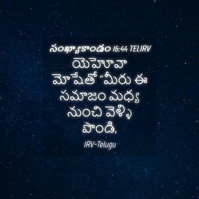 Picture 04 - సంఖ్యాకాండం 16:44 TELIRV - యెహోవా మోషేతో - Bible Verse Picture
