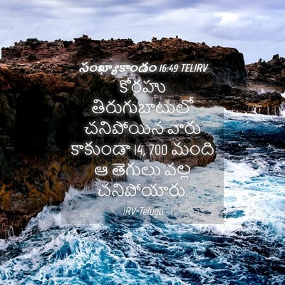 Picture 04 - సంఖ్యాకాండం 16:49 TELIRV - కోరహు - Bible Verse Picture