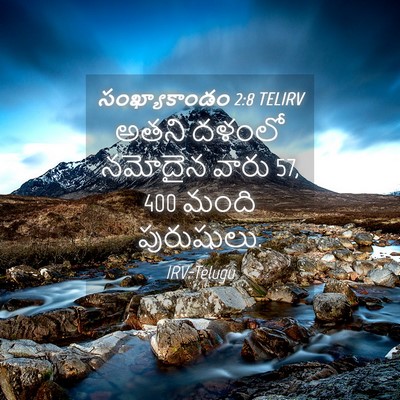 Picture 04 - సంఖ్యాకాండం 2:8 TELIRV - అతని దళంలో నమోదైన - Bible Verse Picture