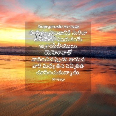 Picture 04 - సంఖ్యాకాండం 20:13 TELIRV - ఈ నీళ్ళ - Bible Verse Picture