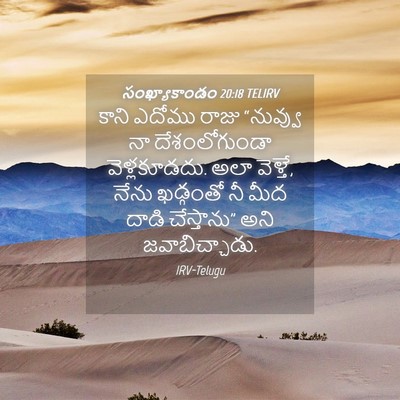 Picture 04 - సంఖ్యాకాండం 20:18 TELIRV - కాని ఎదోము రాజు - Bible Verse Picture
