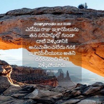 Picture 04 - సంఖ్యాకాండం 20:21 TELIRV - ఎదోము రాజు - Bible Verse Picture