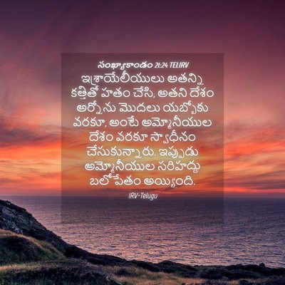 Picture 04 - సంఖ్యాకాండం 21:24 TELIRV - ఇశ్రాయేలీయులు - Bible Verse Picture