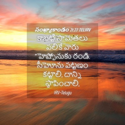 Picture 04 - సంఖ్యాకాండం 21:27 TELIRV - కాబట్టి సామెతలు - Bible Verse Picture
