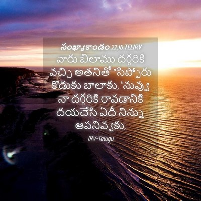 Picture 04 - సంఖ్యాకాండం 22:16 TELIRV - వారు బిలాము - Bible Verse Picture