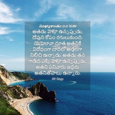 Picture 04 - సంఖ్యాకాండం 22:22 TELIRV - అతడు వెళ్తూ - Bible Verse Picture