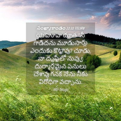 Picture 04 - సంఖ్యాకాండం 22:32 TELIRV - యెహోవా దూత “నీ - Bible Verse Picture