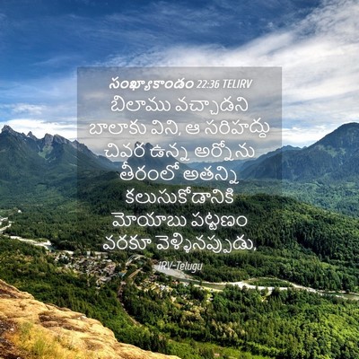 Picture 04 - సంఖ్యాకాండం 22:36 TELIRV - బిలాము వచ్చాడని - Bible Verse Picture