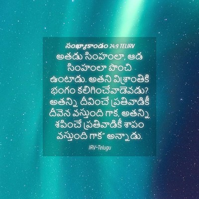 Picture 04 - సంఖ్యాకాండం 24:9 TELIRV - అతడు సింహంలా, ఆడ - Bible Verse Picture