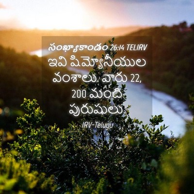 Picture 04 - సంఖ్యాకాండం 26:14 TELIRV - ఇవి షిమ్యోనీయుల - Bible Verse Picture
