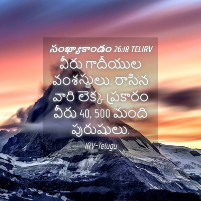 Picture 04 - సంఖ్యాకాండం 26:18 TELIRV - వీరు గాదీయుల - Bible Verse Picture