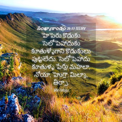 Picture 04 - సంఖ్యాకాండం 26:33 TELIRV - హెపెరు కొడుకు - Bible Verse Picture