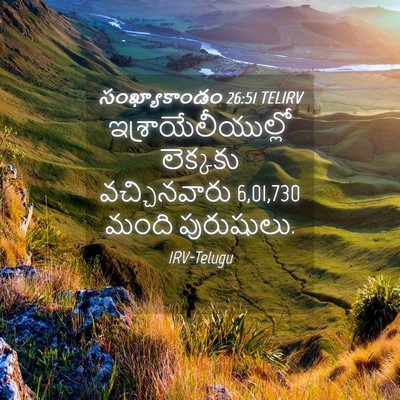 Picture 04 - సంఖ్యాకాండం 26:51 TELIRV - ఇశ్రాయేలీయుల్లో - Bible Verse Picture
