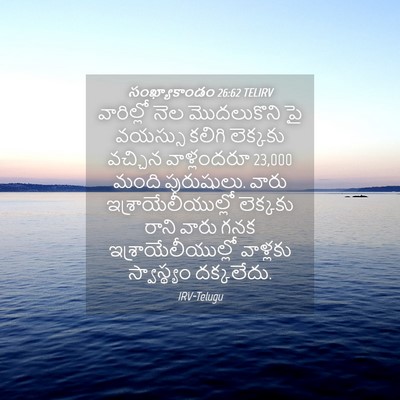 Picture 04 - సంఖ్యాకాండం 26:62 TELIRV - వారిల్లో నెల - Bible Verse Picture