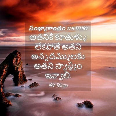 Picture 04 - సంఖ్యాకాండం 27:9 TELIRV - అతనికి కూతుళ్ళు - Bible Verse Picture