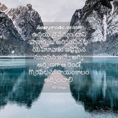 Picture 04 - సంఖ్యాకాండం 28:8 TELIRV - ఉదయ నైవేద్యం, దాని - Bible Verse Picture