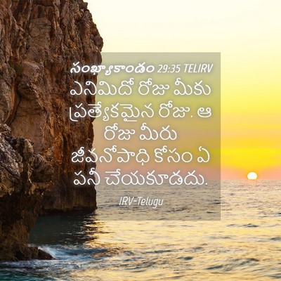 Picture 04 - సంఖ్యాకాండం 29:35 TELIRV - ఎనిమిదో రోజు మీకు - Bible Verse Picture