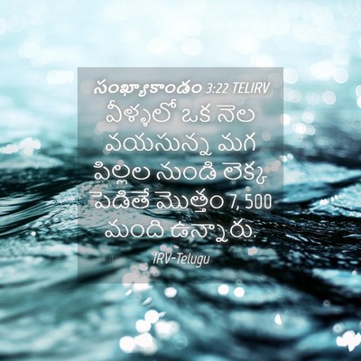 Picture 04 - సంఖ్యాకాండం 3:22 TELIRV - వీళ్ళలో ఒక నెల - Bible Verse Picture