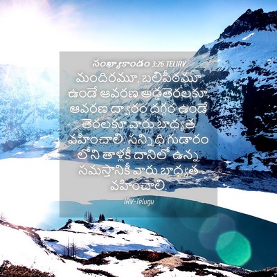 Picture 04 - సంఖ్యాకాండం 3:26 TELIRV - మందిరమూ, బలిపీఠమూ - Bible Verse Picture