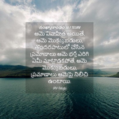 Picture 04 - సంఖ్యాకాండం 30:7 TELIRV - ఆమె వివాహిత అయితే, - Bible Verse Picture