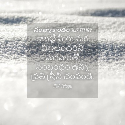Picture 04 - సంఖ్యాకాండం 31:17 TELIRV - కాబట్టి మీరు మగ - Bible Verse Picture