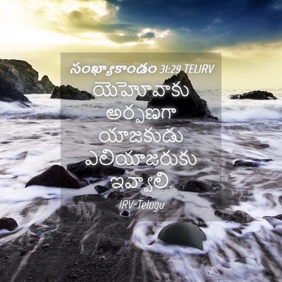 Picture 04 - సంఖ్యాకాండం 31:29 TELIRV - యెహోవాకు అర్పణగా - Bible Verse Picture