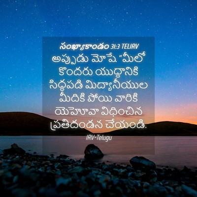Picture 04 - సంఖ్యాకాండం 31:3 TELIRV - అప్పుడు మోషే - Bible Verse Picture
