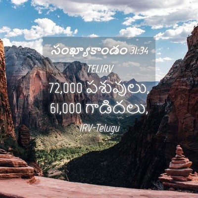 Picture 04 - సంఖ్యాకాండం 31:34 TELIRV - 72,000 పశువులు, 61,000 - Bible Verse Picture
