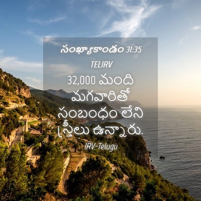 Picture 04 - సంఖ్యాకాండం 31:35 TELIRV - 32,000 మంది మగవారితో - Bible Verse Picture