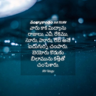 Picture 04 - సంఖ్యాకాండం 31:8 TELIRV - వారు కాక మిద్యాను - Bible Verse Picture