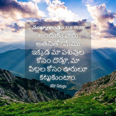 Picture 04 - సంఖ్యాకాండం 32:16 TELIRV - అందుకు వారు - Bible Verse Picture
