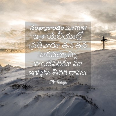 Picture 04 - సంఖ్యాకాండం 32:18 TELIRV - ఇశ్రాయేలీయుల్లో - Bible Verse Picture