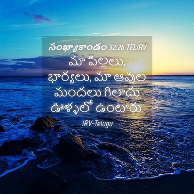 Picture 04 - సంఖ్యాకాండం 32:26 TELIRV - మా పిల్లలు, - Bible Verse Picture