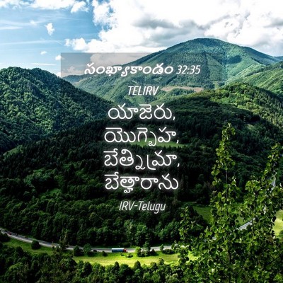 Picture 04 - సంఖ్యాకాండం 32:35 TELIRV - యాజెరు, యొగ్బెహ, - Bible Verse Picture