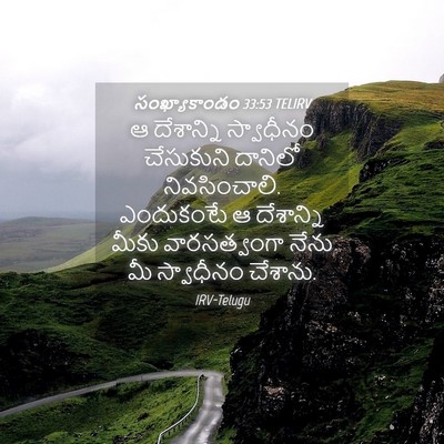 Picture 04 - సంఖ్యాకాండం 33:53 TELIRV - ఆ దేశాన్ని - Bible Verse Picture
