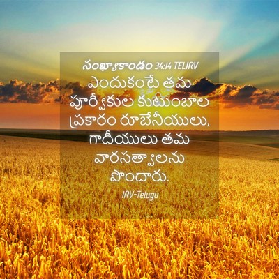 Picture 04 - సంఖ్యాకాండం 34:14 TELIRV - ఎందుకంటే తమ - Bible Verse Picture