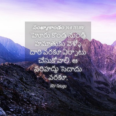 Picture 04 - సంఖ్యాకాండం 34:8 TELIRV - హోరు కొండ నుండి - Bible Verse Picture