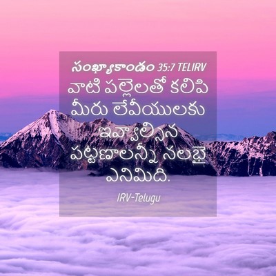 Picture 04 - సంఖ్యాకాండం 35:7 TELIRV - వాటి పల్లెలతో - Bible Verse Picture