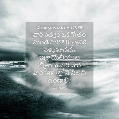 Picture 04 - సంఖ్యాకాండం 36:9 TELIRV - వారసత్వం ఒక - Bible Verse Picture