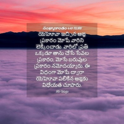 Picture 04 - సంఖ్యాకాండం 4:49 TELIRV - యెహోవా ఇచ్చిన - Bible Verse Picture
