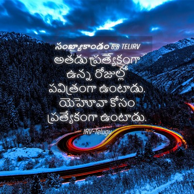 Picture 04 - సంఖ్యాకాండం 6:8 TELIRV - అతడు ప్రత్యేకంగా - Bible Verse Picture